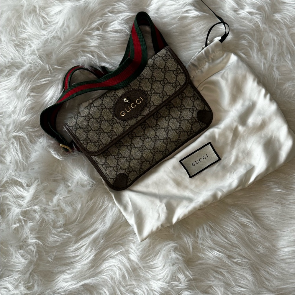 Gucci GG Supreme Monogram Neo Vintage Web Belt Bag Brown